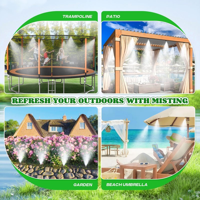 Moongiantgo Outdoor Misting Cooling System with Pump- 116PSI High Pressure Mister with 65.5FT(20M) Water pipe+24 Misting Nozzles 0.02’’+3/4’’ Faucet Adapter - System for Outside Patio Garden Beaches - Image 5